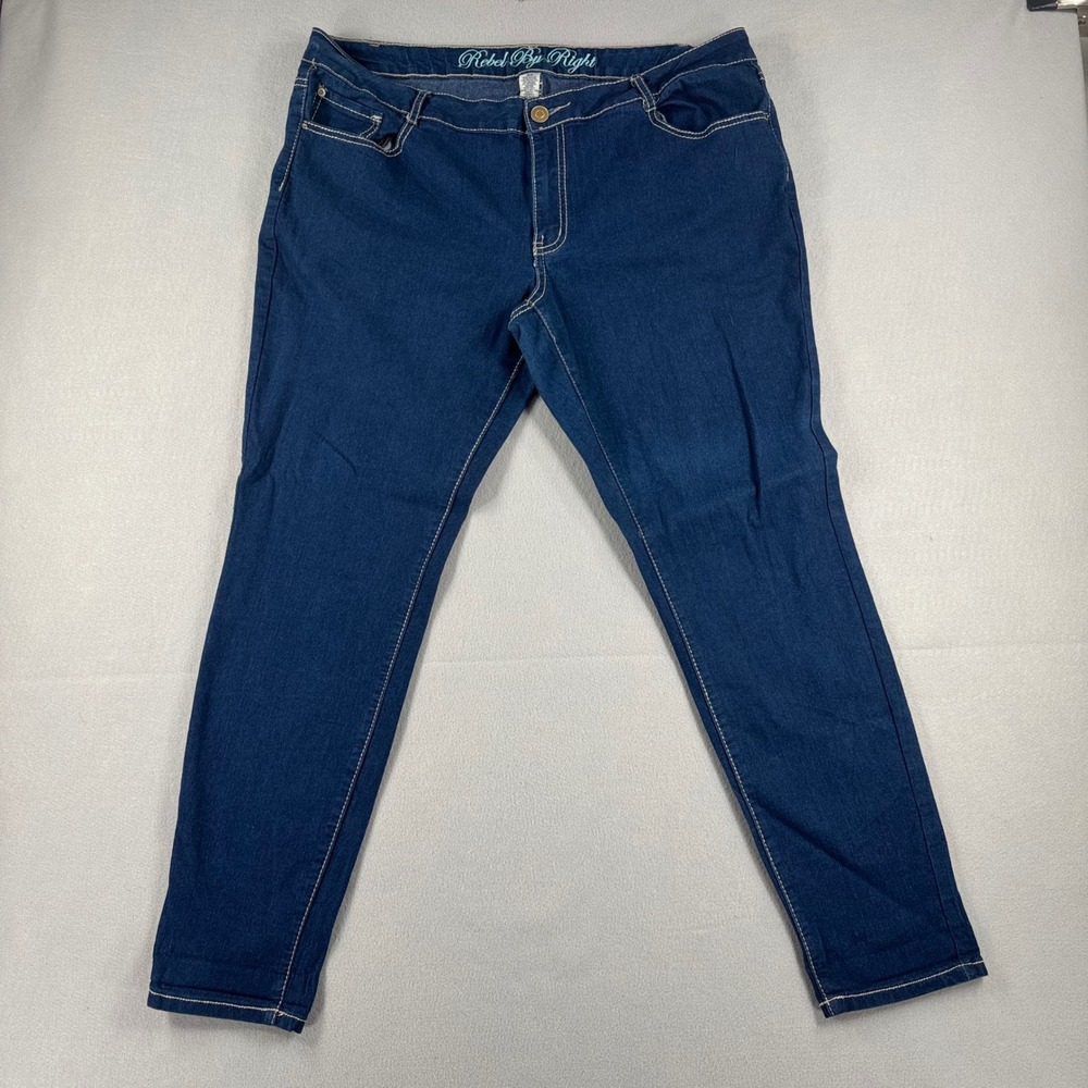 Rebel By Right Womens Size 20 Dark Wash Skinny Jeans Stretch Denim Blue